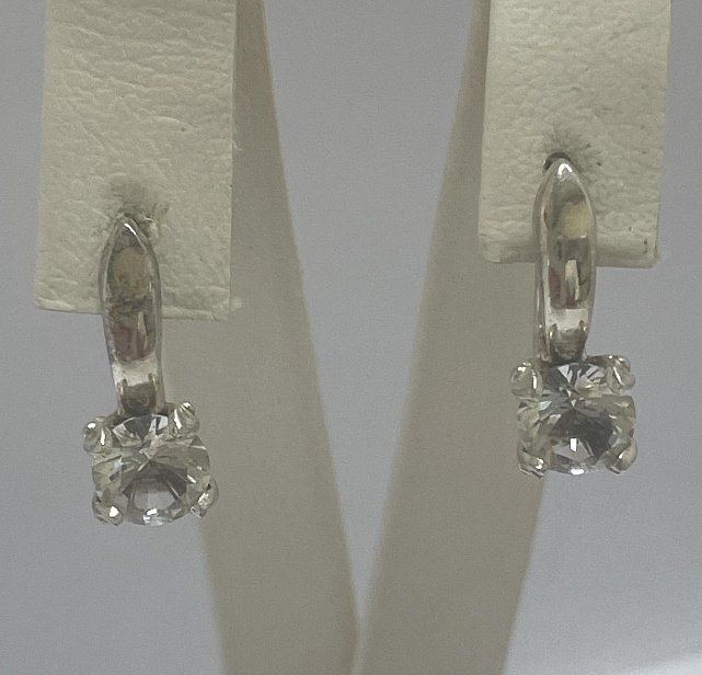 Срібні сережки з цирконієм (33602026) 0