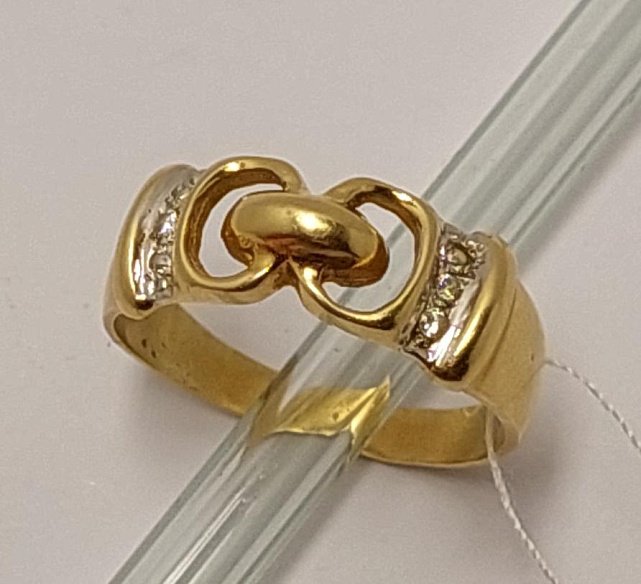 Кольцо из желтого золота с цирконием (33781372) 0