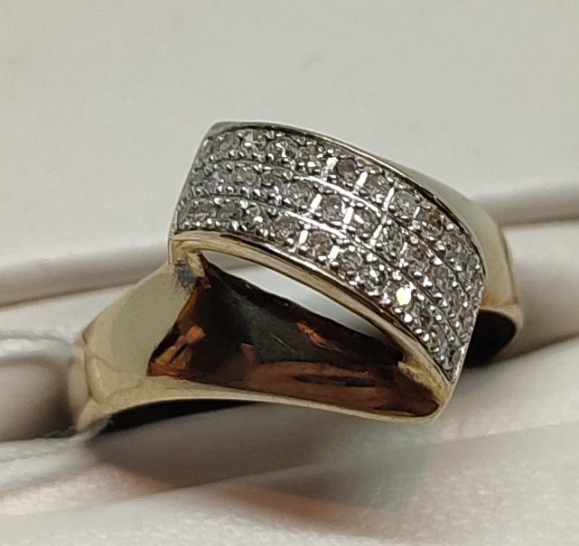 Кольцо из красного золота с бриллиантом (-ми) (27417516) 0