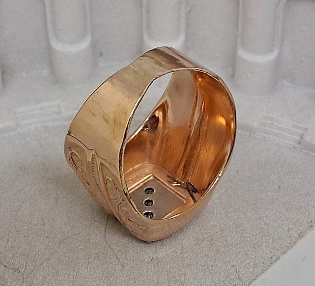 Перстень из красного и белого золота с бриллиантом (-ми) (32658561) 7