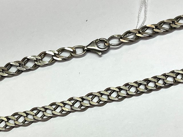 Серебряная цепь с плетением Двойной ромб (33645838) 0