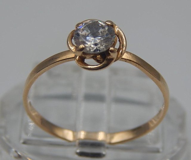 Кольцо из красного золота с цирконием (33725885) 0