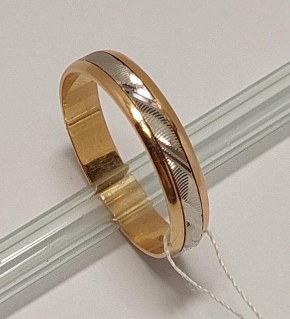 Обручальное кольцо из красного и белого золота (33815822)  0