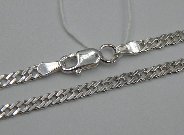 Серебряная цепь с плетением Двойной ромб (32280985) 0
