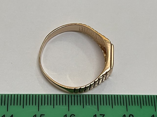 Перстень из красного и белого золота с цирконием (32218468) 2