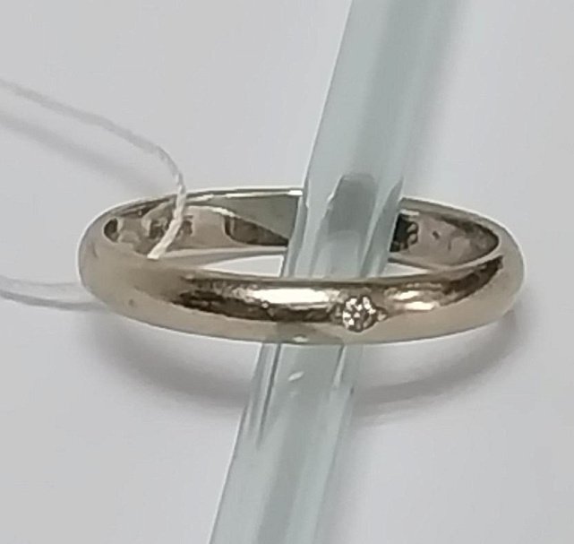 Обручальное кольцо из белого золота с бриллиантом (-ми) (33616257)  4