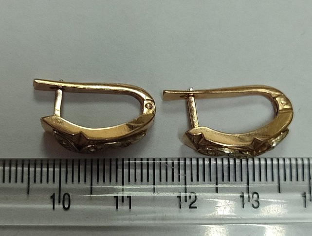 Сережки з червоного золота з цирконієм (33027530) 3