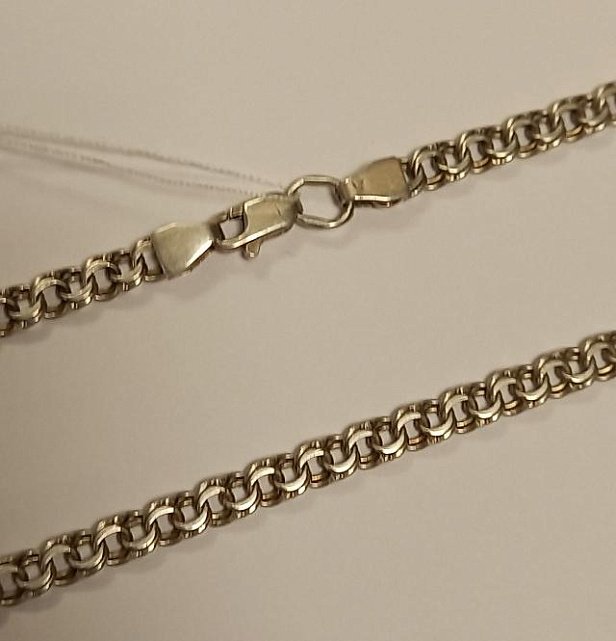 Серебряная цепь с плетением Бисмарк (33743379) 0