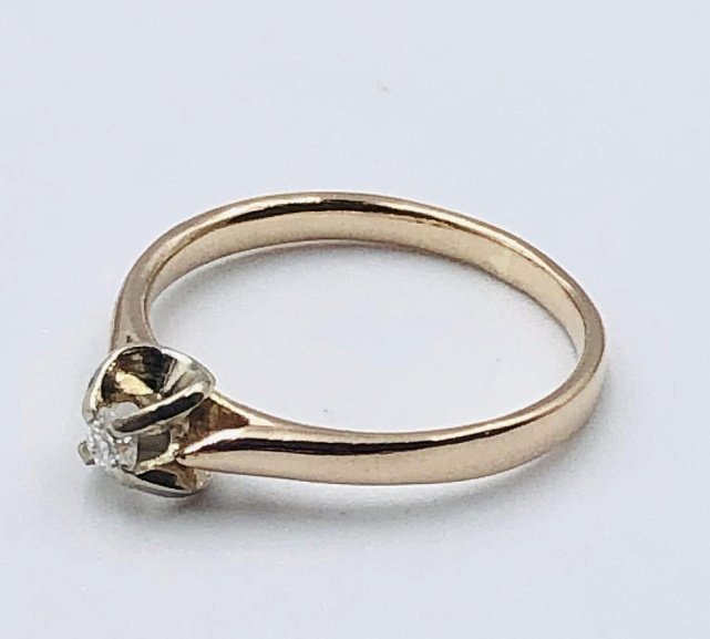 Кольцо из красного и белого золота с бриллиантом (-ми) (33792572)  1