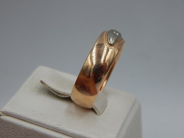 Обручальное кольцо из красного и белого золота с бриллиантом (-ми) (33776951)  2