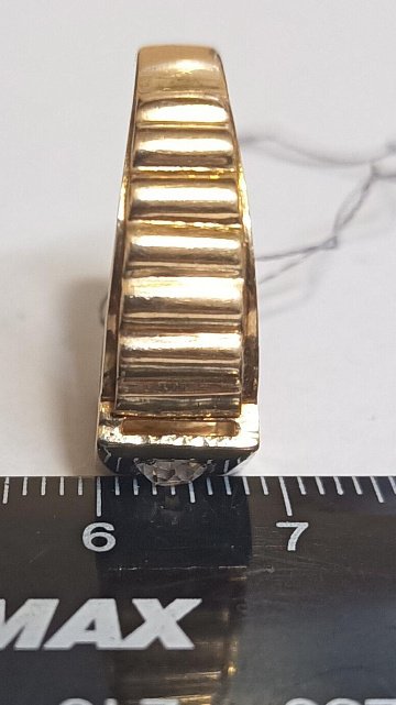 Перстень из красного и белого золота с цирконием (32601484) 3