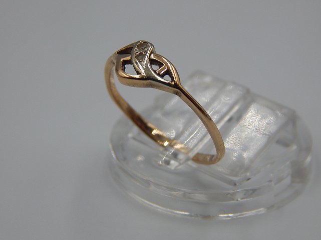 Кольцо из красного и белого золота с цирконием (33498259)  1