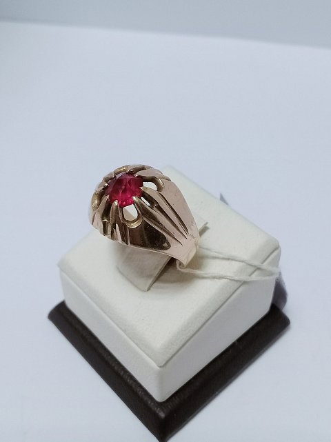 Кольцо из красного золота с рубином (33100616) 2