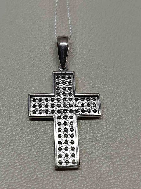 Срібний підвіс-хрест з цирконієм (33774893) 1