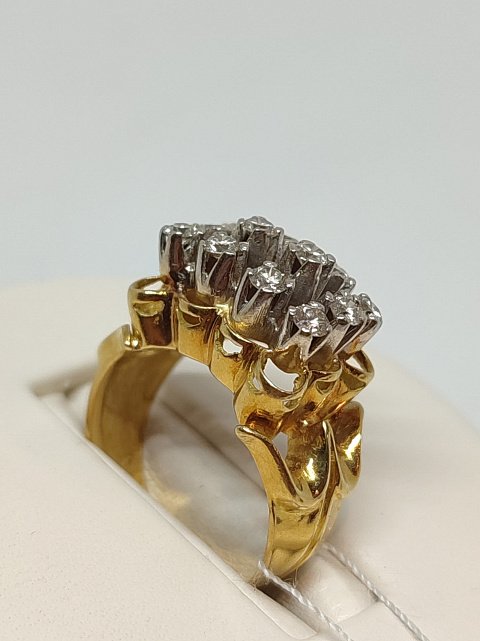 Кольцо из красного и белого золота с бриллиантом (-ми) (27417683) 7