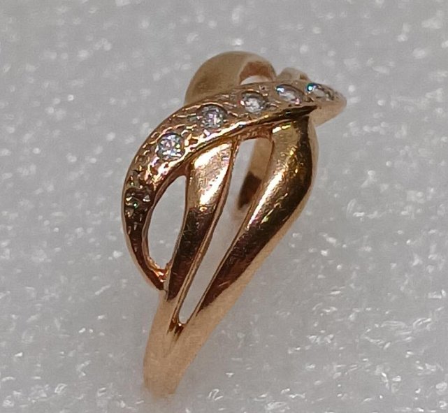 Кольцо из красного золота с цирконием (33794563)  2