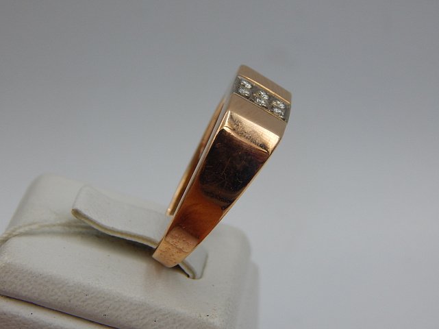 Перстень из красного и белого золота с бриллиантом (-ми) (31200454) 3