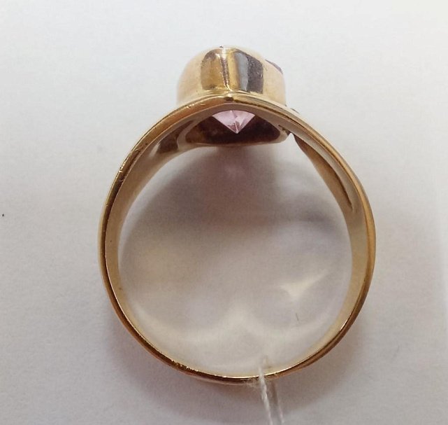 Кольцо из красного золота с цирконием (33190301) 3