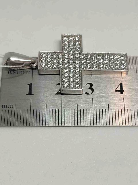 Срібний підвіс-хрест з цирконієм (33774893) 2