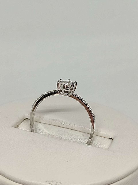 Кольцо из белого золота с бриллиантом (-ми) (32400221) 5