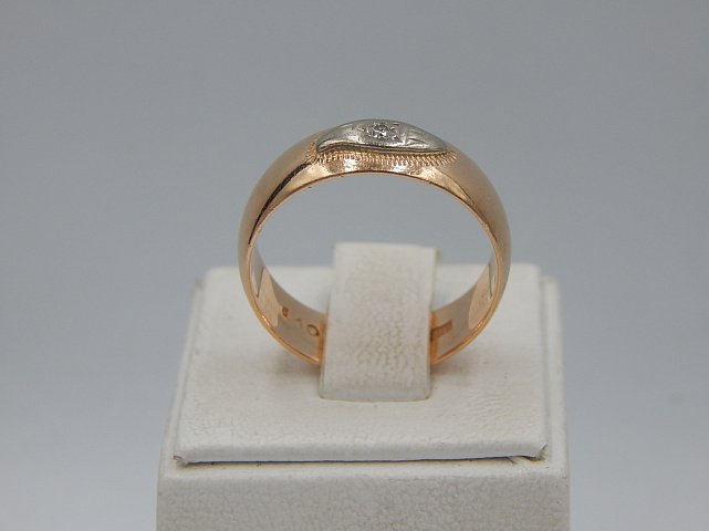 Обручальное кольцо из красного и белого золота с бриллиантом (-ми) (33776951)  6