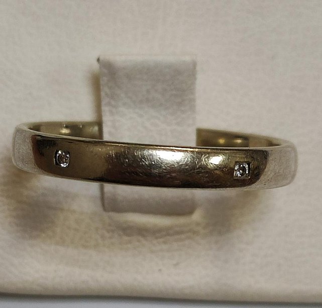 Обручальное кольцо из белого золота с бриллиантом (-ми) (33797467)  0