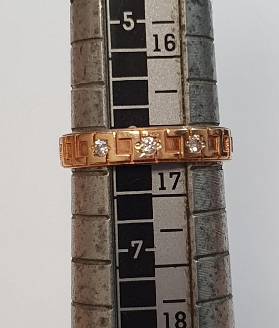 Обручальное кольцо из красного золота с цирконием (33795246) 4