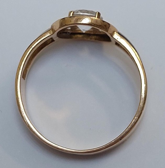 Кольцо из красного и белого золота с цирконием (33794875)  1