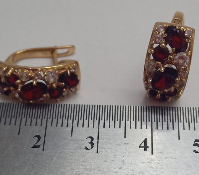 Сережки з червоного золота з цирконієм (32344291) 2