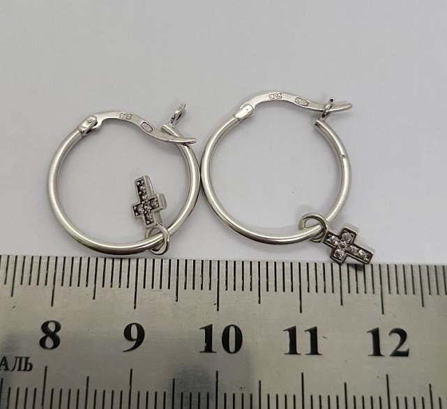 Срібні сережки з цирконієм (33667080) 4