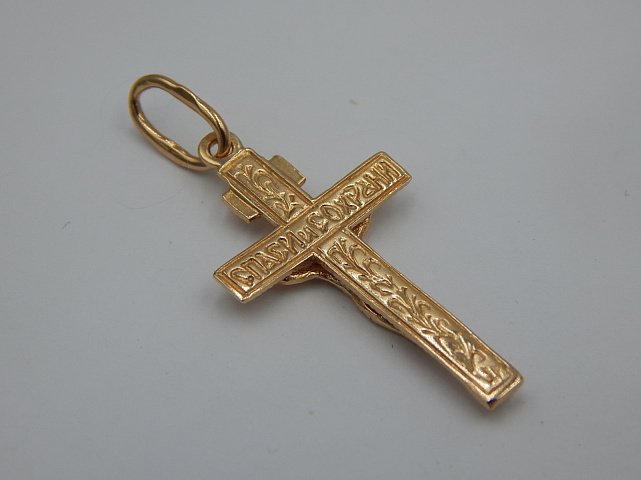 Подвес-крест из красного золота (30602573) 3