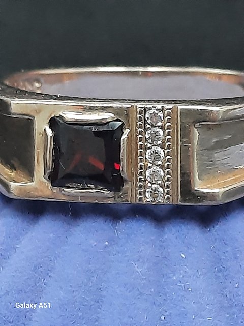 Перстень из красного золота с цирконием и гранатом (33747927) 4
