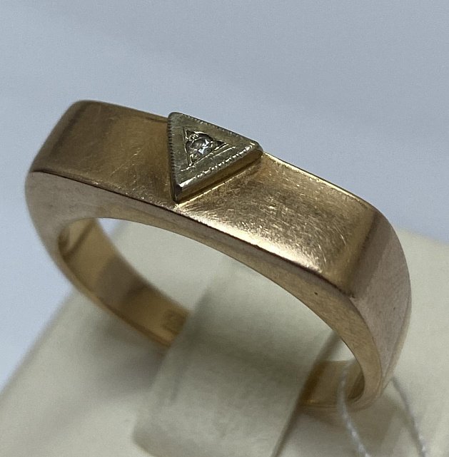 Перстень із червоного та білого золота з діамантом(-ми) (33286614) 1