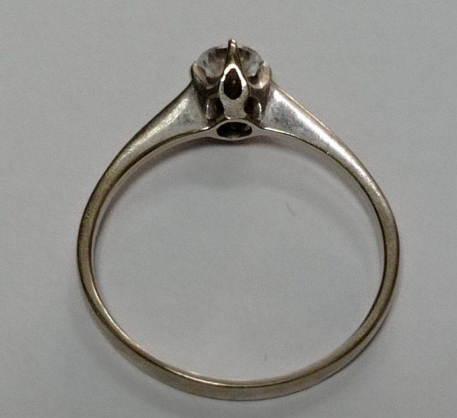 Кольцо из белого золота с цирконием (33730694) 2