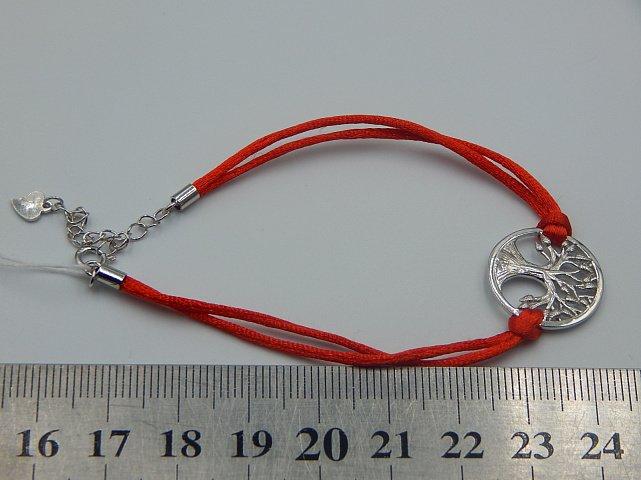 Шелковый браслет с серебряной вставкой (33747390) 3