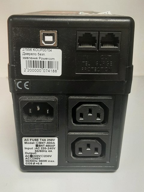Источник бесперебойного питания Powercom BNT-600AP USB (BNT-600 AP USB)  3