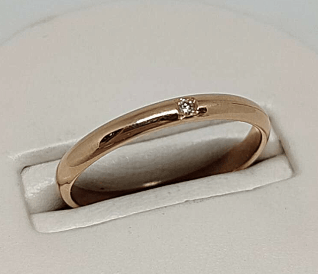 Обручальное кольцо из красного золота с бриллиантом (-ми) (31625988) 0