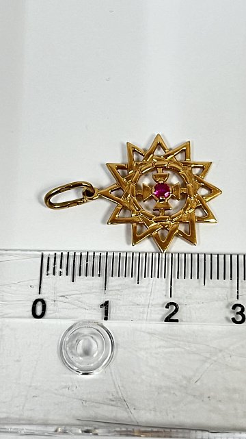 Кулон из красного золота с цирконием (33811326) 3