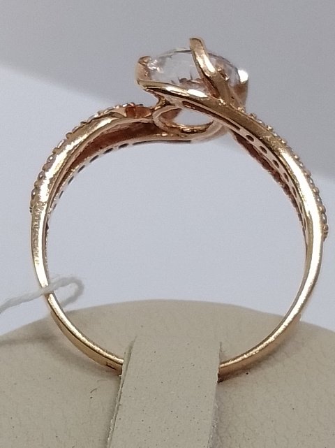 Кольцо из красного золота с цирконием (33792966)  3