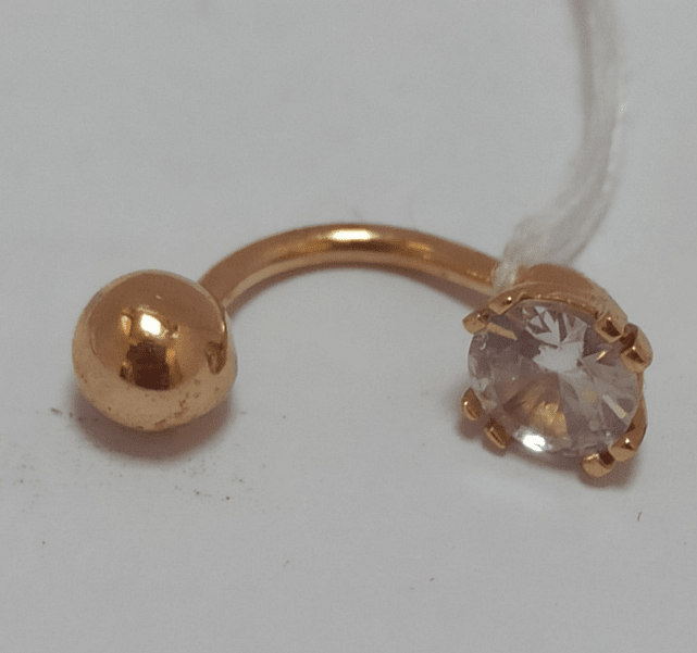 Пирсинг из красного золота с цирконием (33580963) 0