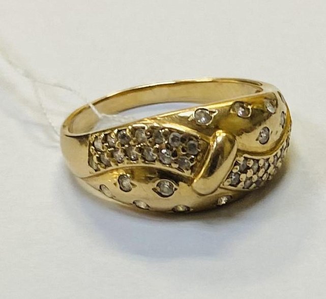 Кольцо из красного золота с цирконием (33794702) 2