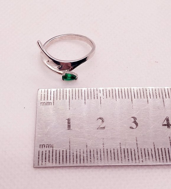 Серебряное кольцо с цирконием (33776713) 4
