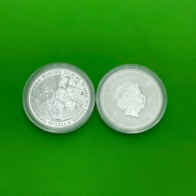 Серебряная монета 1oz Пиратский корабль Восходящее Солнце 1 доллар 2022 Тувалу (29128392) 4