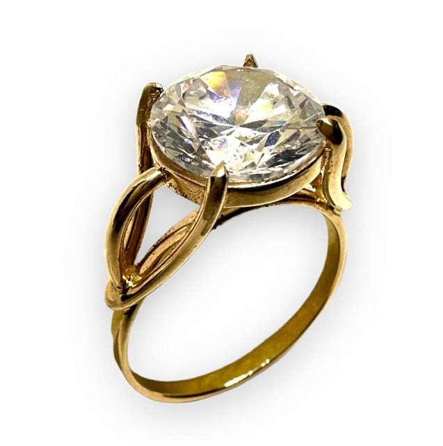 Кольцо из красного золота с цирконием (29610182) 0