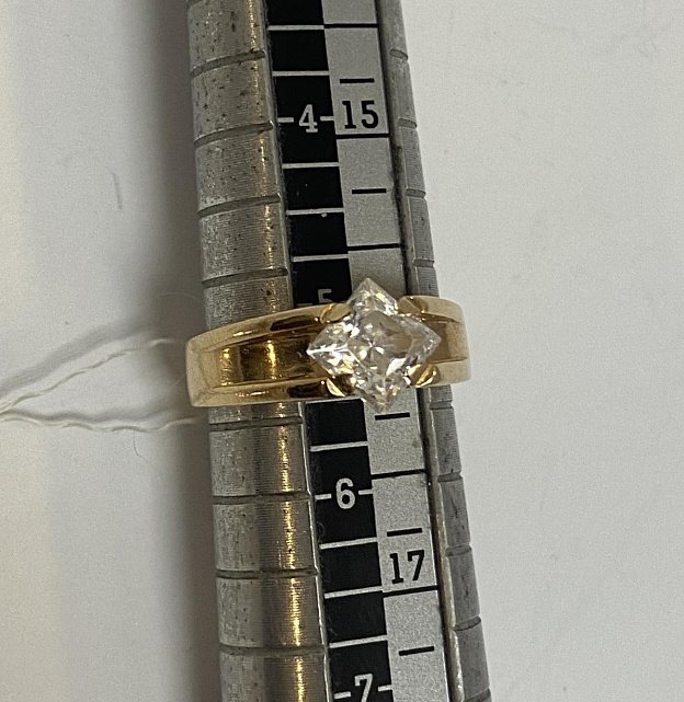 Кольцо из красного золота с цирконием (33698328) 2