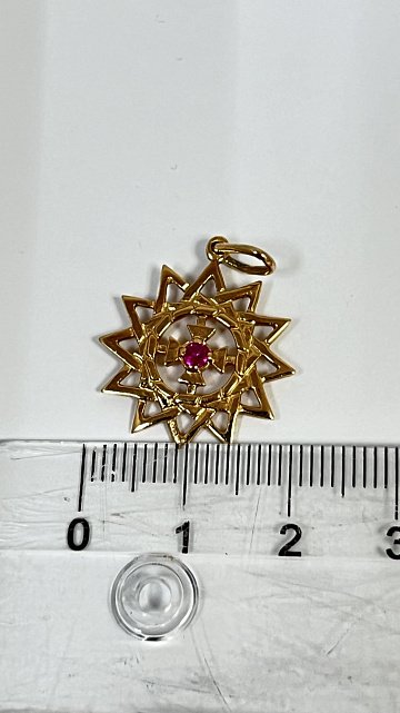 Кулон из красного золота с цирконием (33811326) 2