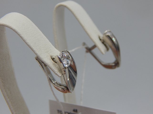 Срібні сережки з цирконієм (33685156) 1