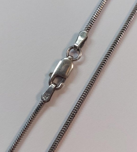 Серебряная цепь с плетением Снейк (33738952) 0