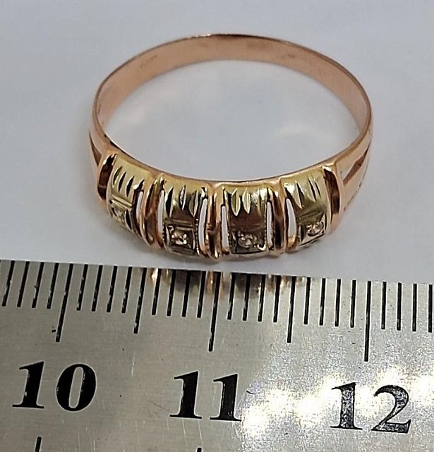 Кольцо из красного и белого золота с бриллиантом (-ми) (33773535) 5