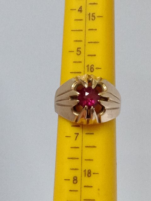 Кольцо из красного золота с рубином (33100616) 3